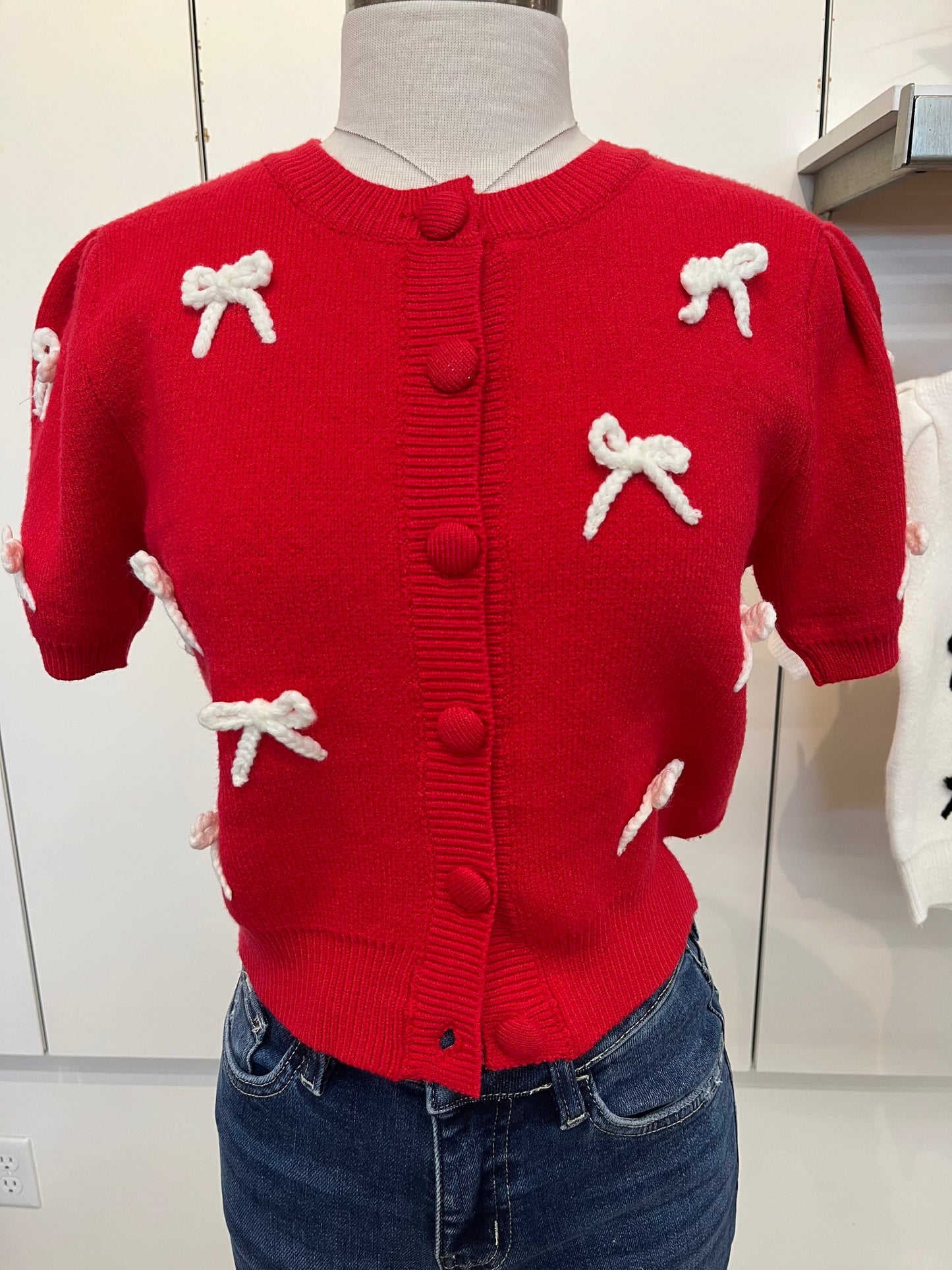 Puff Sleeve Button Cardigan