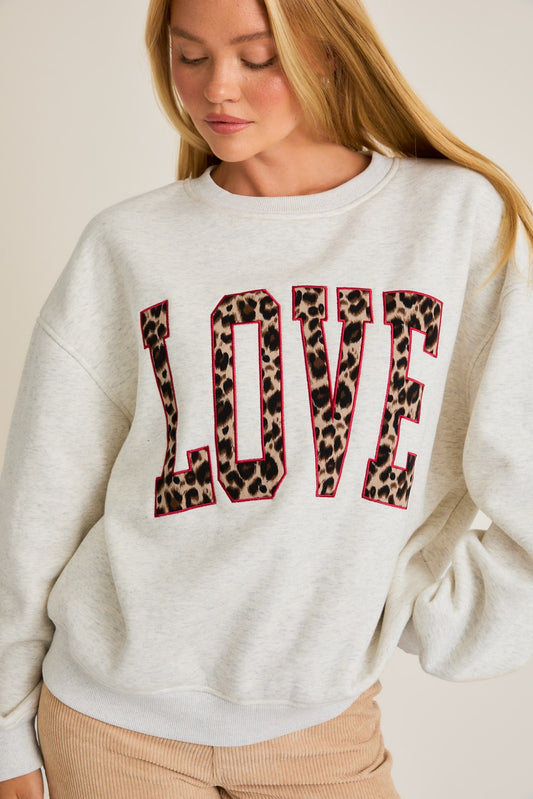 "LOVE" Contrast Oversized Sweatshirts