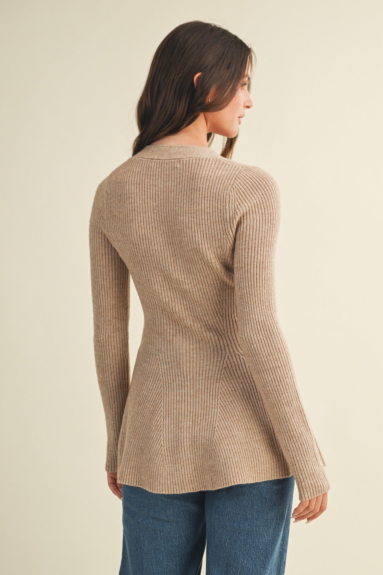 Hourglass Sweater Cardigan - Wheat