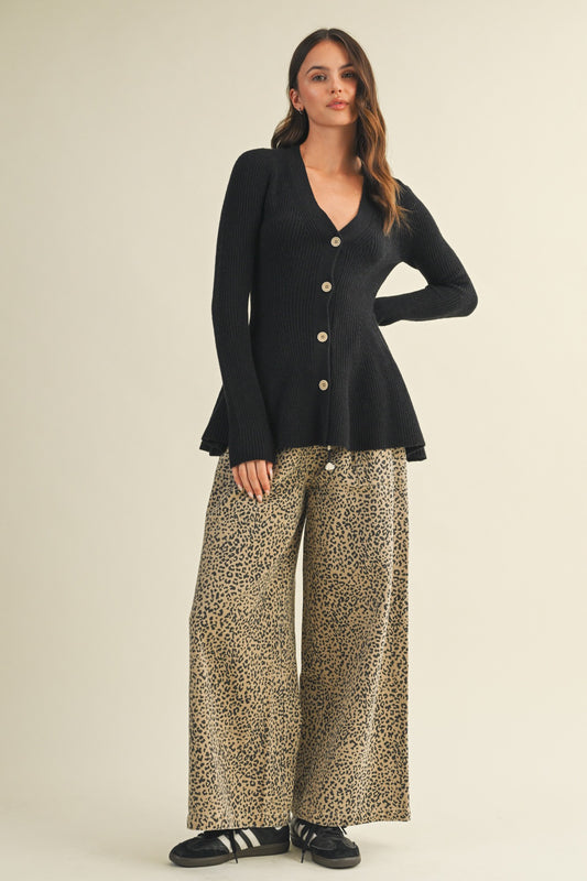 Hourglass Sweater Cardigan - Black