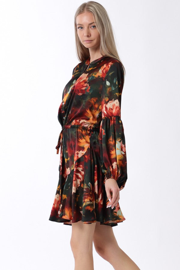 AaKaa Silky Long Sleeve Mini Dress