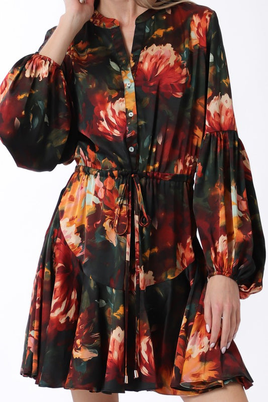 AaKaa Silky Long Sleeve Mini Dress