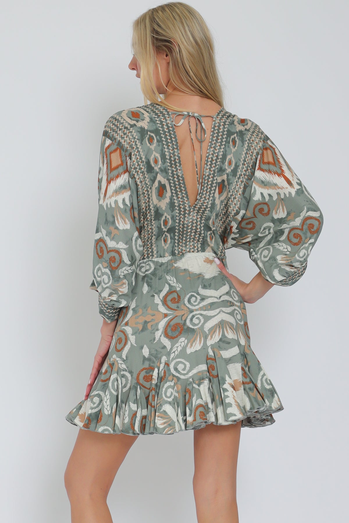 AaKaa Border Print Mini Dress