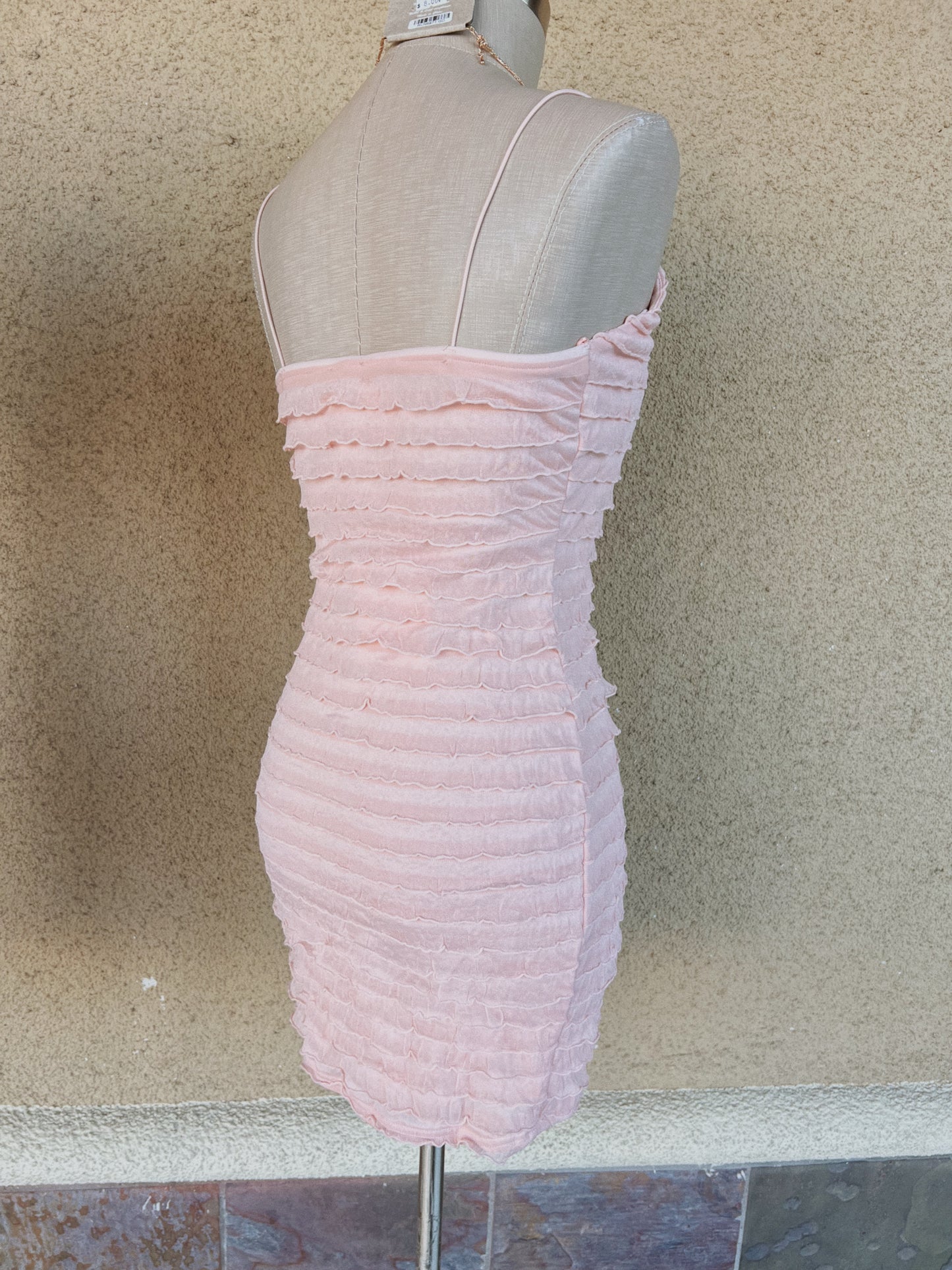 Ruffled Knit Mini Dress