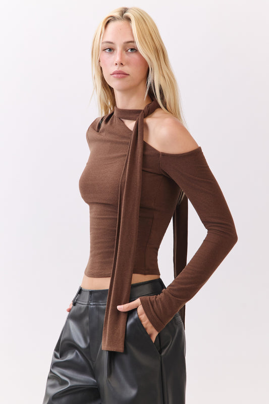 One Shoulder Scarf Top