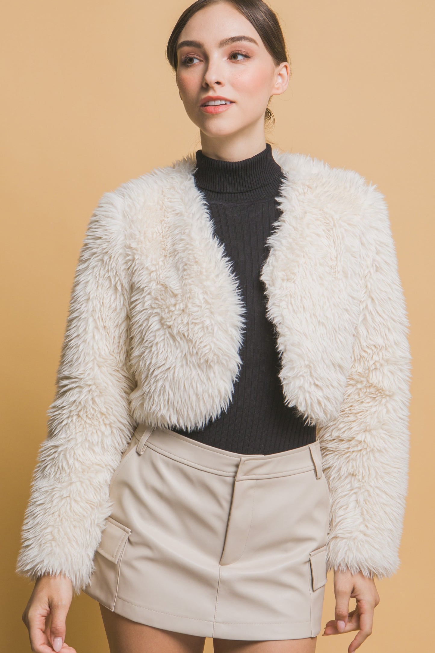 Faux Fur Crop Jacket