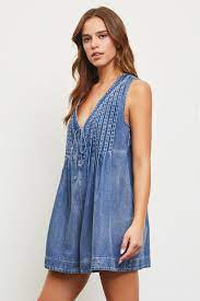 Tie Denim Romper