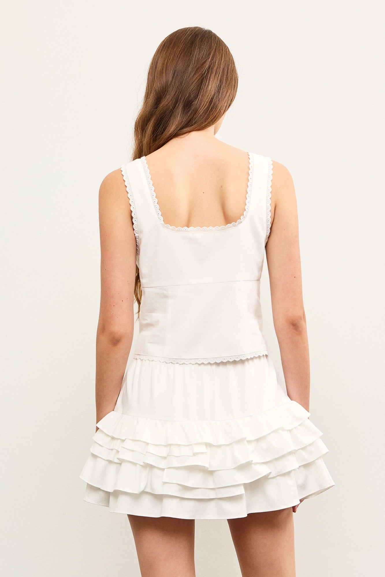 Tie-Front Sleeveless Top - White